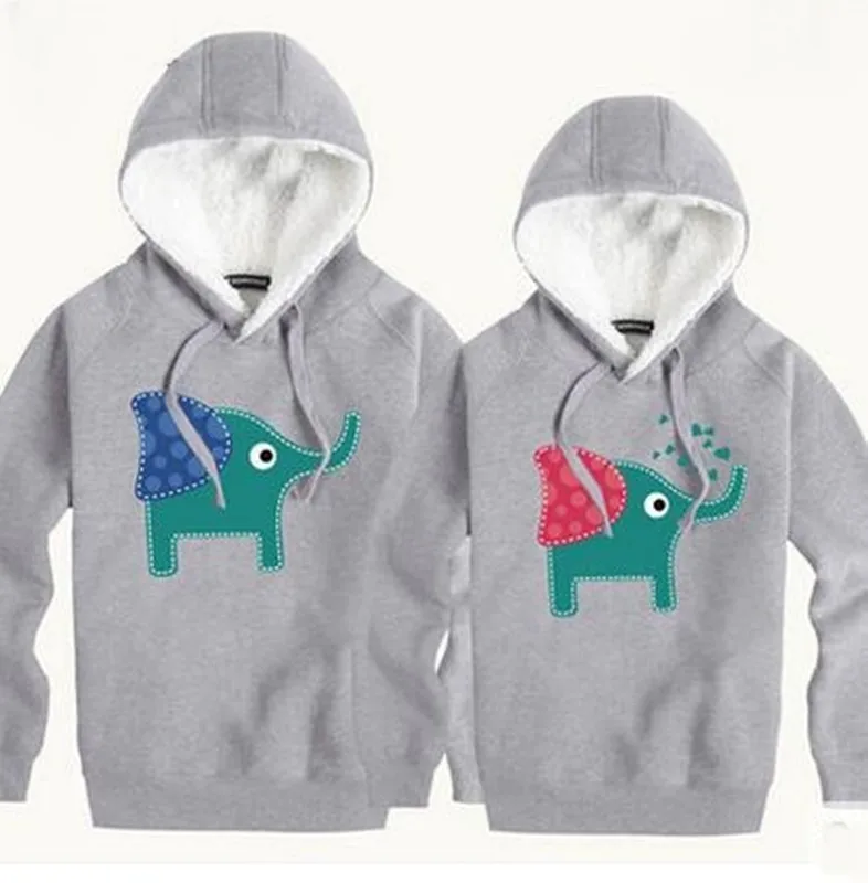 2017 унисекс Для женщин и Мужчин С Рисунком Слона хлопок флис Толстовка Пары