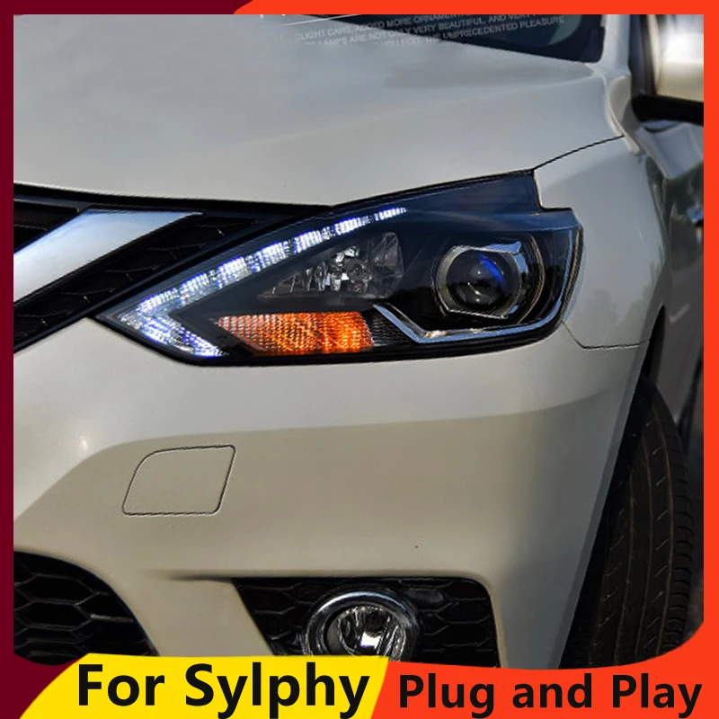 

KOWELL Car Styling For Nissan Sylphy headlights For Sylphy Sentra head lamp with led front Bi-Xenon Lens Double Beam HID KIT