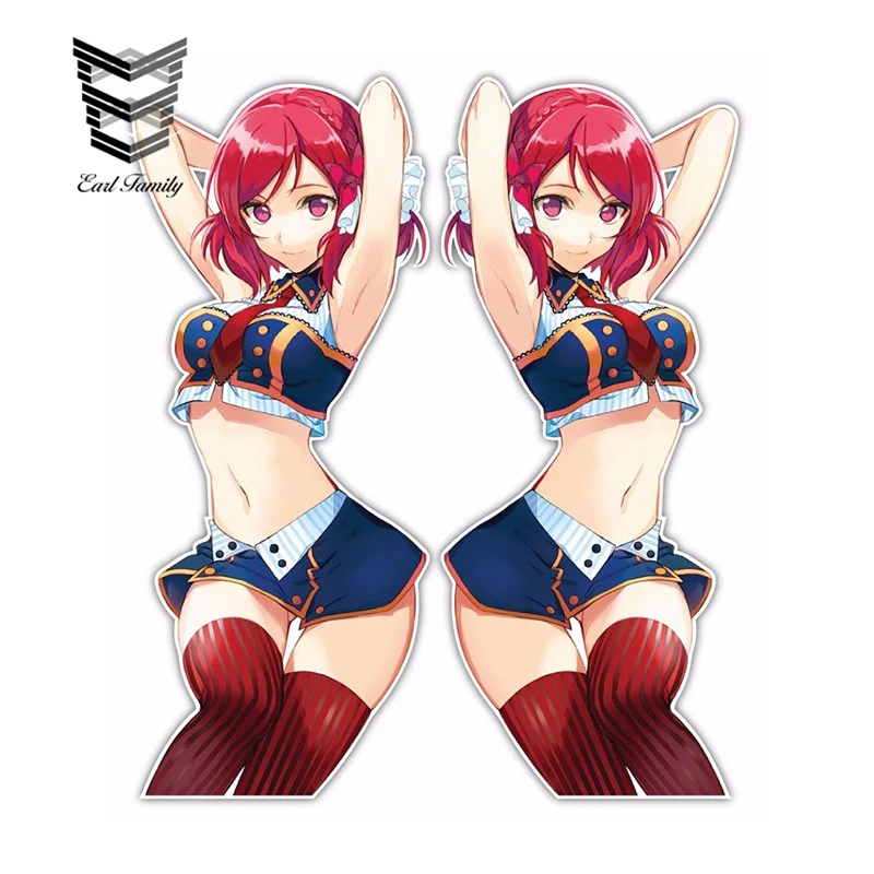 EARLFAMILY сексуальная девушка автомобильные наклейки Love Live! Мультяшная Виниловая