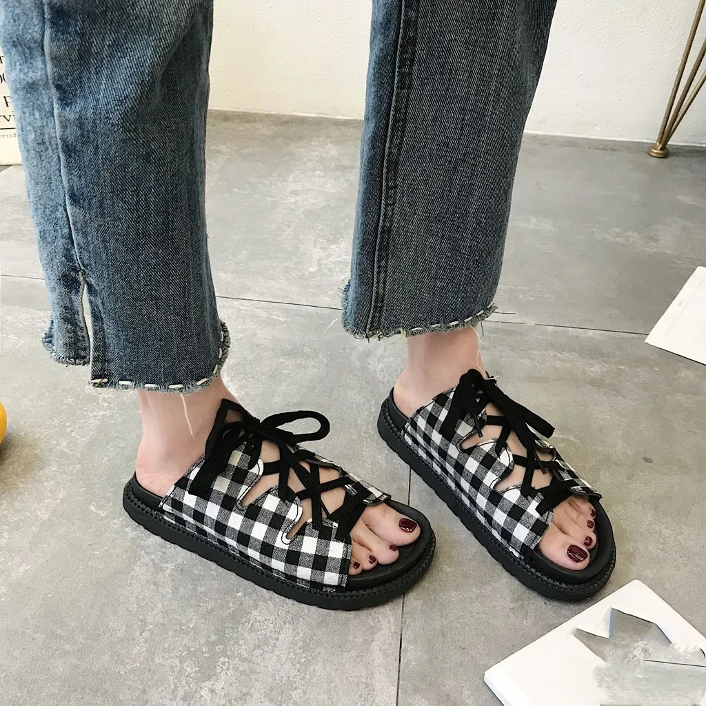 Сандалии SAGACE женские на плоской подошве летние босоножки с перекрестной