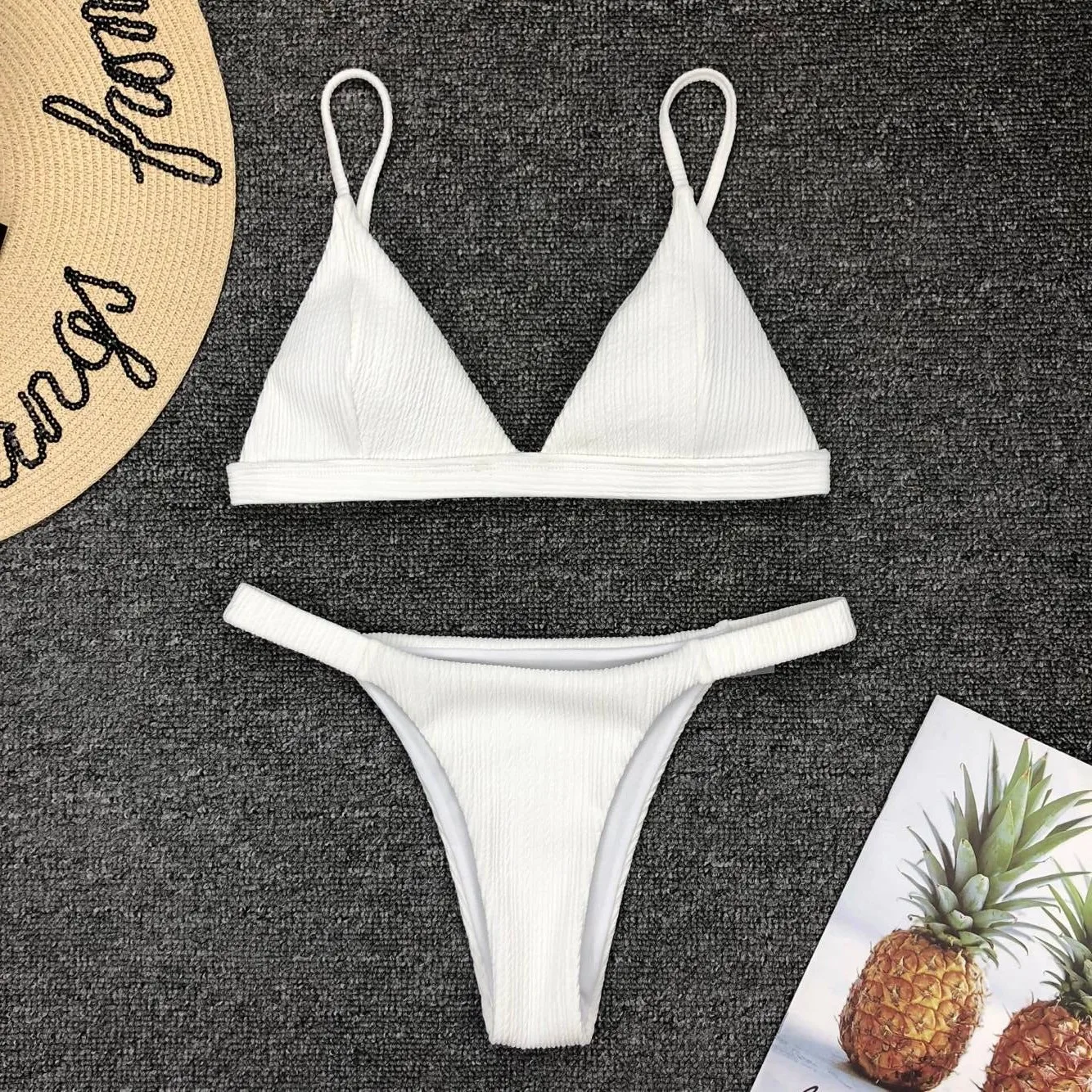 Bikinis 2019 Mujer Womens Swim Wear White Sexy Buckle Swimming Suit For Women Fishing Bikini Set Swimsuit |
