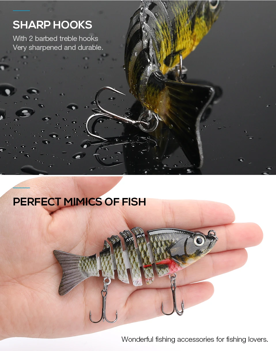 TREHOOK 8 см 10 г Мульти шарнирная Swimbait Щука джеркбейты рыболовные приманки-Воблеры искусственные приманки для тонущие приманки Minnow Crankbait