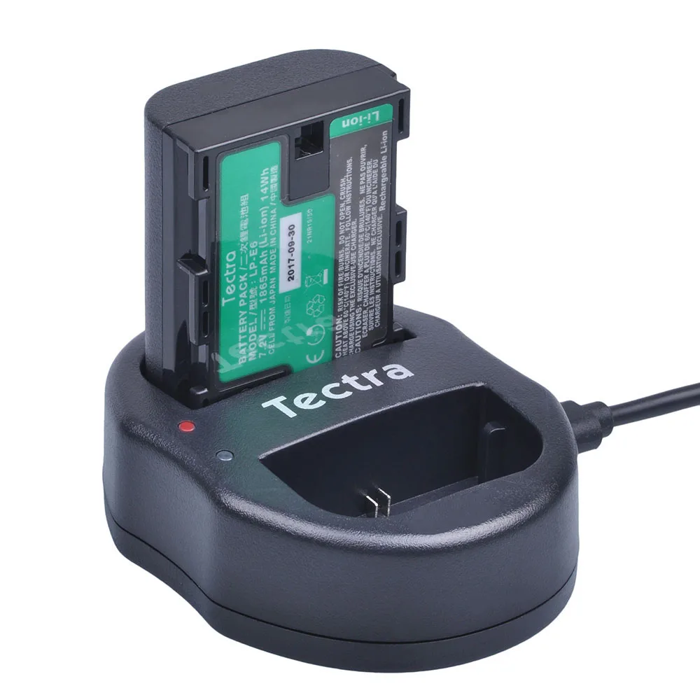 Tectra 3 шт. LP-E6 LP-E6N батарея с высококачественными японскими ячейками + USB двойное