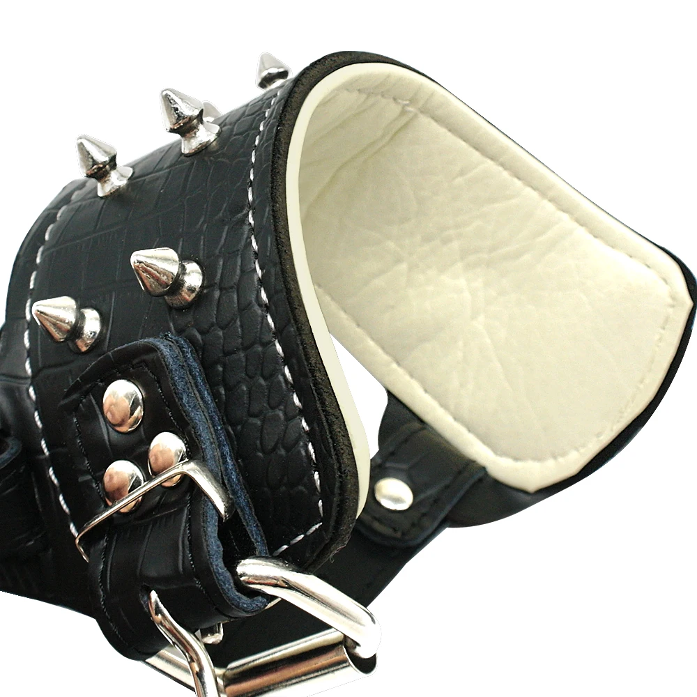 Регулируемая Маска для собак из искусственной кожи с шипами удобная маска укуса