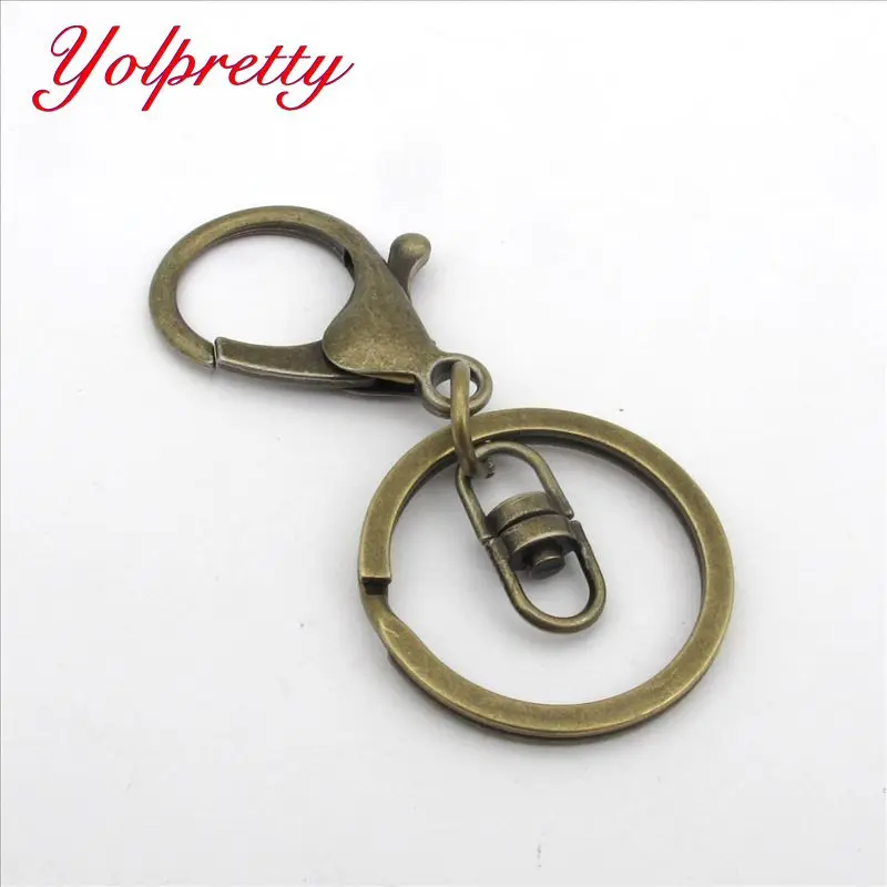 Yolprtty 3 шт./лот 30 мм длинное кольцо для ключей 70 популярная классическая бронзовая