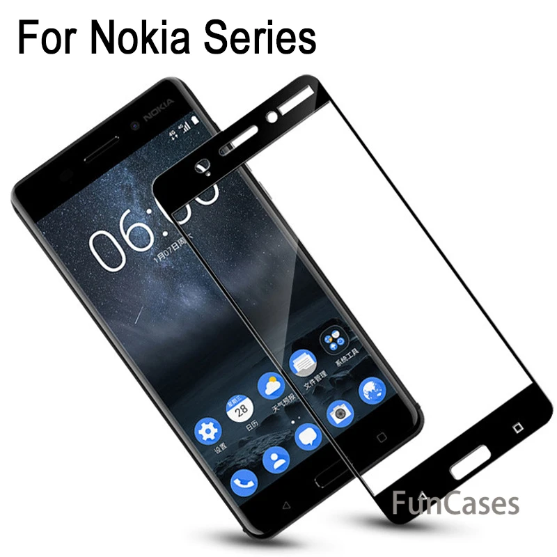 Закаленное Стекло для Nokia 6 полное покрытие чехол экрана 7 плюс 2 3 2018 фотокамеры