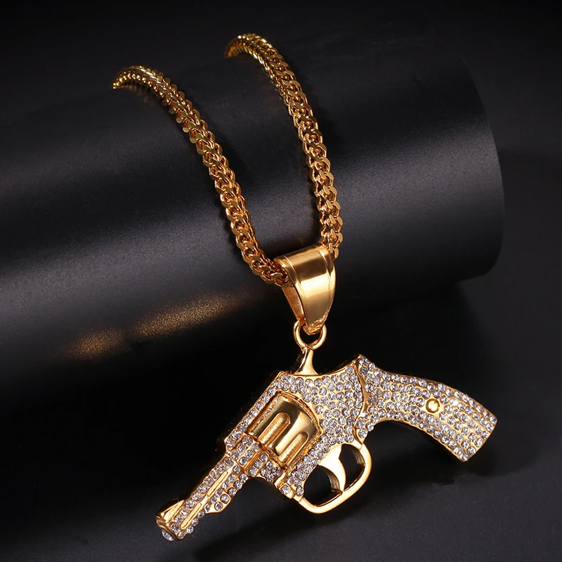 В стиле хип хоп Стразы ограненные Bling льдом золото Цвет Нержавеющая сталь