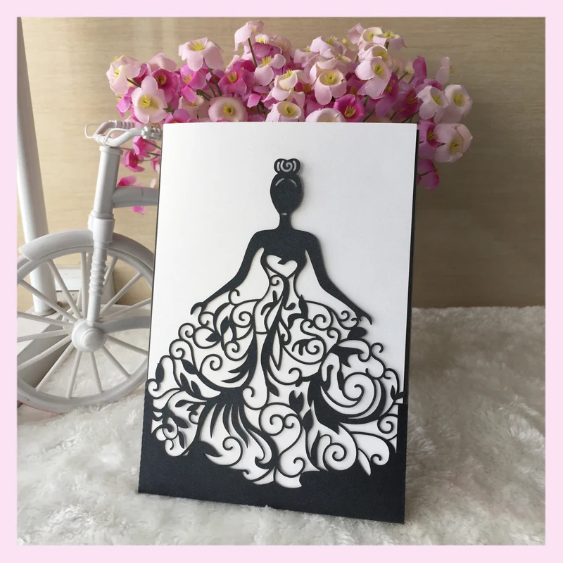 Изысканный дизайн новейшая низкая цена Красивая девушка пригласительная