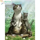 Алмазная 5D Вышивка Zhui Star, картина из квадратных страз сделай сам, вышивка крестиком, кошка, семейство алмазных вышивок, мозаичный Декор