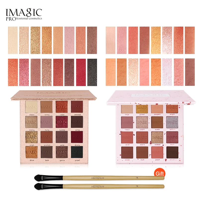 IMAGIC Fashion палитра теней для век 16 цветов матовая палитра теней для век стойкий макияж телесный косметический набор для макияжа отправка кистей