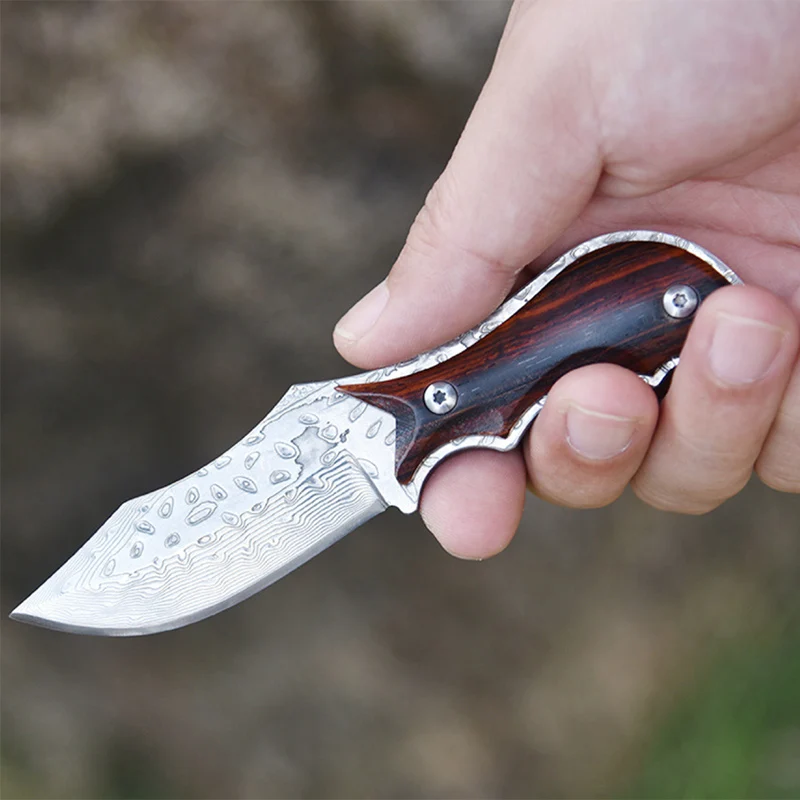 Бесплатная доставка самый острый дамасский тактический нож маленький для