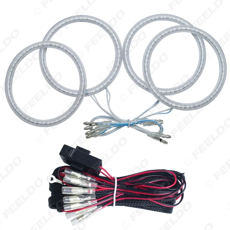 

FEELDO 1Set(4*100mm) Auto SMD Angel Eyes Light Halo Rings DRL For Volvo S40 Headlight White Yellow Blue #AM5272