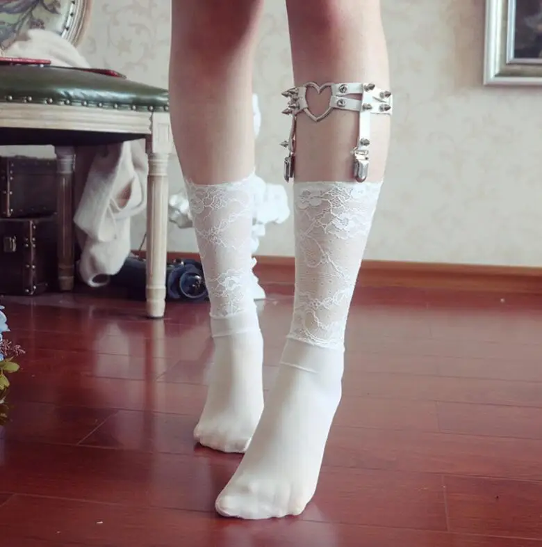 Противоскользящие черные подвязки JK Униформа носок Пряжка застежка кольцо на