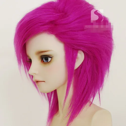 Розовый длинный BJD кукла меховой парик для 1/12 см HH99|wig|wigs monofilamentwig band |