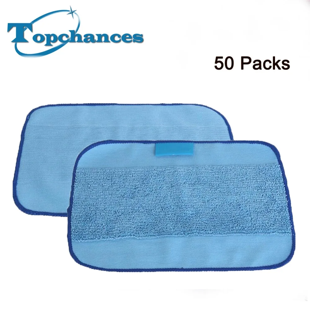 50 шт./лот новые синие Моющиеся Многоразовые салфетки из микрофибры для iRobot Braava 380t