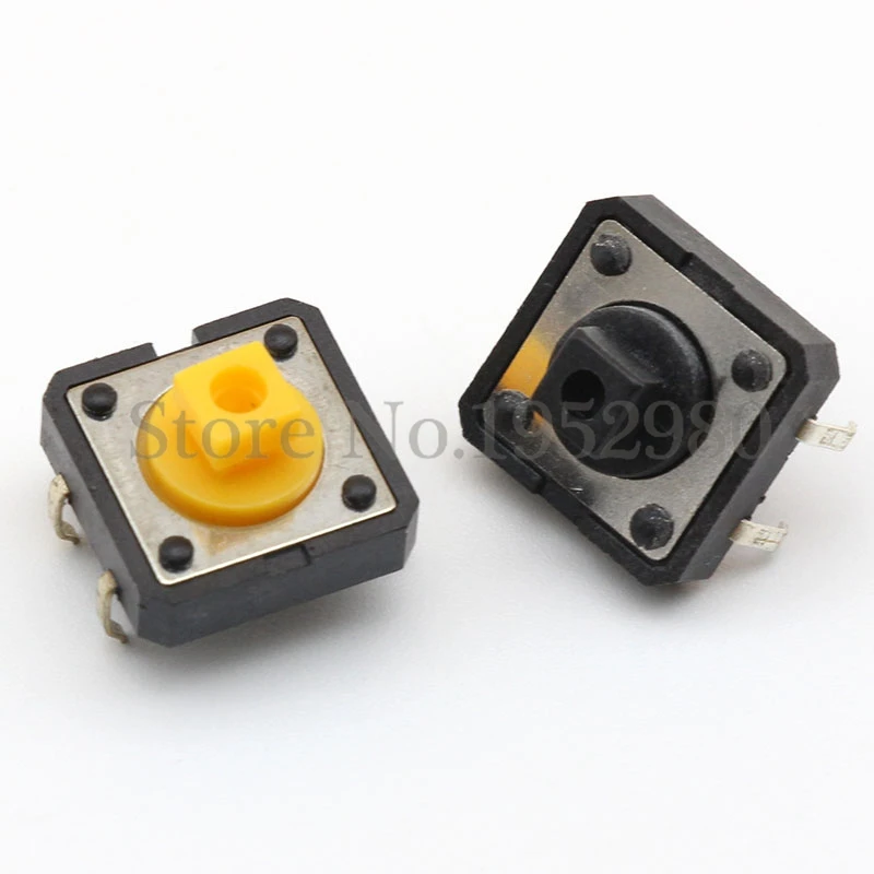 Микро кнопочный тактовый Переключатель Omron 12*12*7 3 DIP 4 Pin Квадратная Головка черный