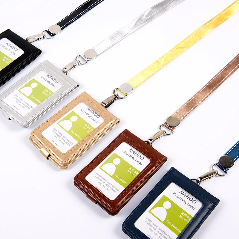 Nahoo Lanyards держатель для Id бейджа милый бейдж пластиковый бейдж из натуральной кожи чехол для карт держатель для банковских кредитных карт офисные принадлежности