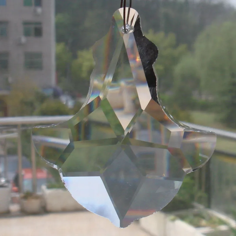 

Clear 10Pcs/Lot 63mm Glass Crystal Chandelier Trimming Pendant In One Hole Prism Pendant Glass Prism Trimming