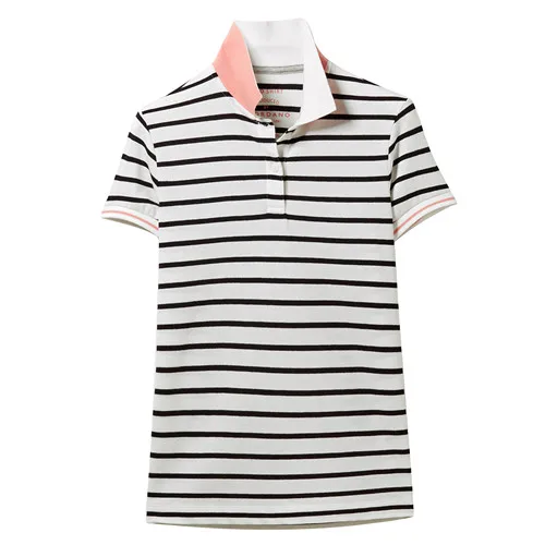 82White Giordano женская футболка Polo в полоску с короткими рукавами slim fit,имеет несколько цветовых решений и размеров - Цвет: 82White