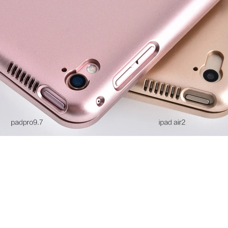 

New Aluminum alloy cases For iPad Air 2 Pro 9.7 inch Wireless Bluetooth Keyboard Case Stand Clamshell Tablet Flip Cover+Film+pen