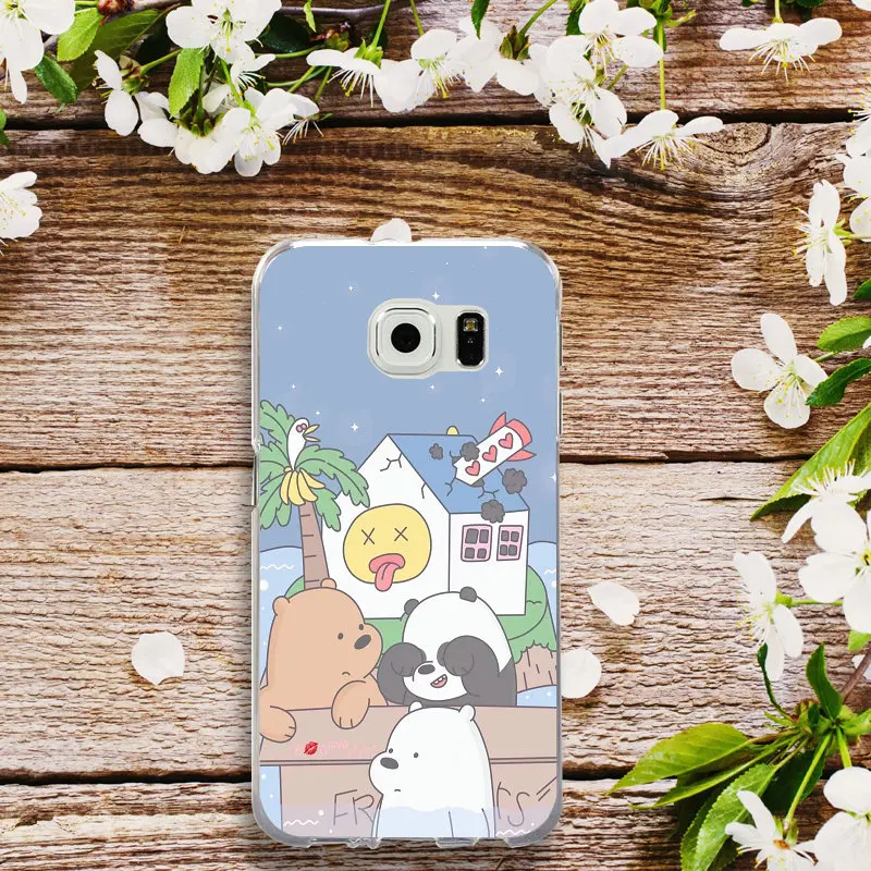 Мягкие чехлы из ТПУ с мультипликационным принтом Network We Bare Bear для Samsung Galaxy Note 3 4 5 8 S3