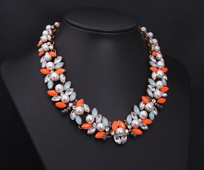 Ожерелье чокер женское с жемчугом и цветком|pendants for women|brand necklacechoker fashion necklaces |