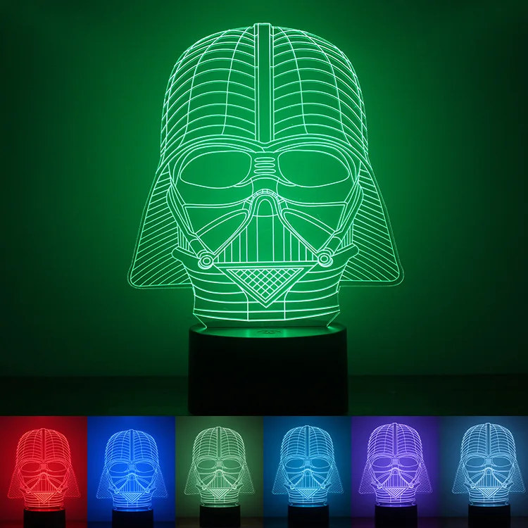 Оригинальный черный воин креативный Ночной светильник современный простой