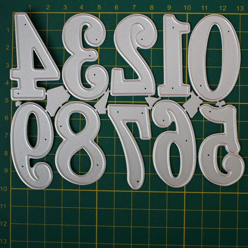 Металлический Сталь Трафаретный вырубной штамп цифры от 0 до 9 лет новый набор