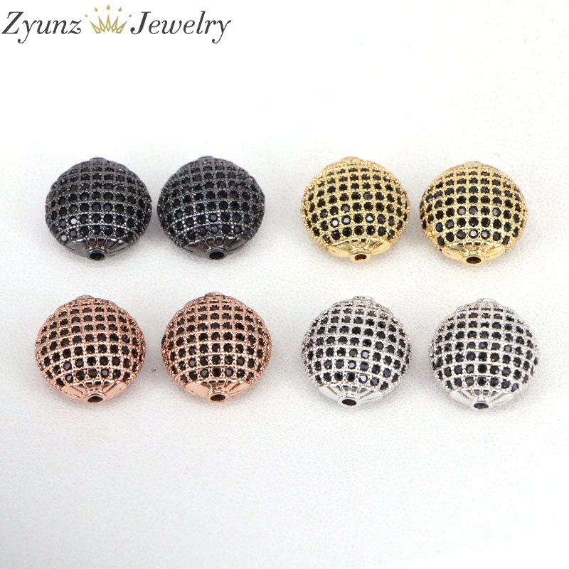 10 шт. ZYZ312-2569 DIY Ювелирные изделия бусины Высокое качество микро паве Черный CZ