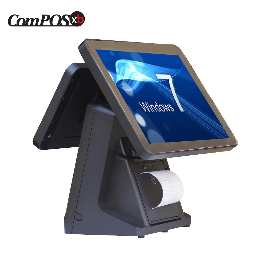 Новый 15 дюймов TFT светодиодный плоский емкостный сенсорный экран pos система и 12