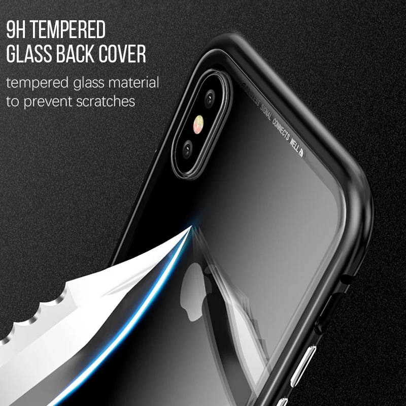 Магнитный адсорбционный металлический чехол для iPhone X 7 8 Роскошный 6 6s Plus