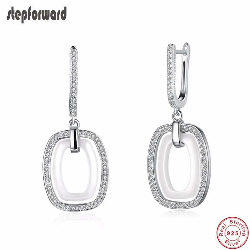 Высокое качество очаровательный красивый стиль серебро 925 пробы белая керамика с