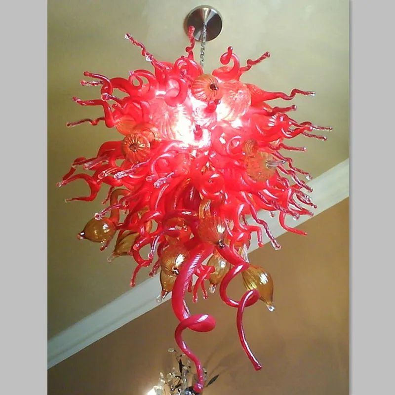 

Antique Murano Glass hand blown glass chandelier decorative red glass links chandelier