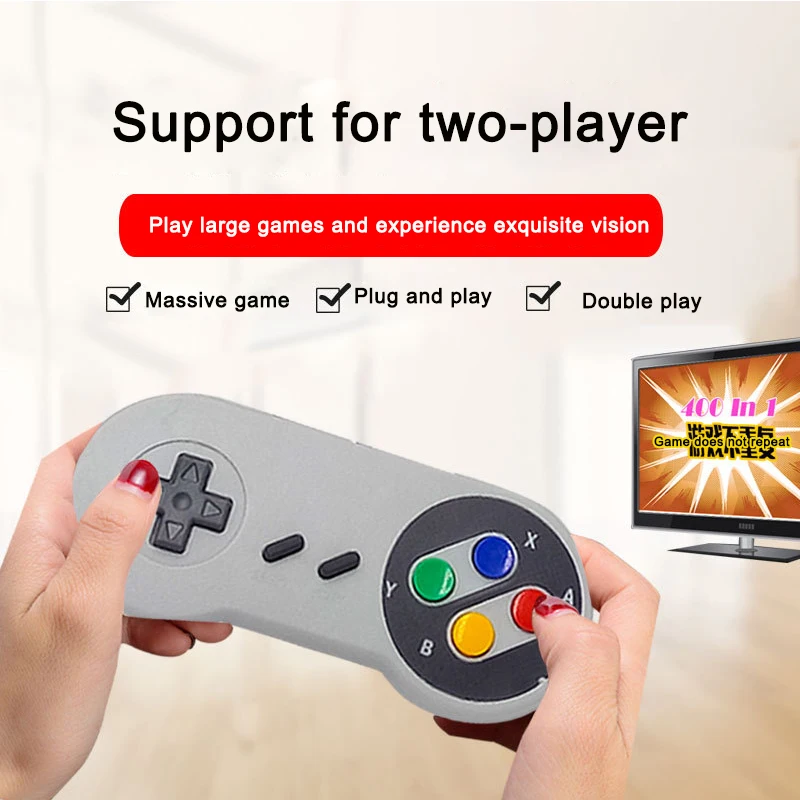 Видео Игровая приставка, 8/16 бит SNES классический геймпад чехол для телефона в виде ретро-игровой HDMI/AV HD ТВ портативная игровая консоль встроенный 400/648 игры