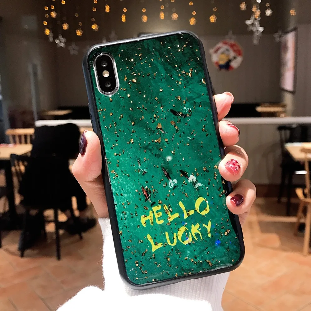 Модные Винтаж изумрудно-зеленый Hello summer буквы Гладкая глянцевая яркий чехол для