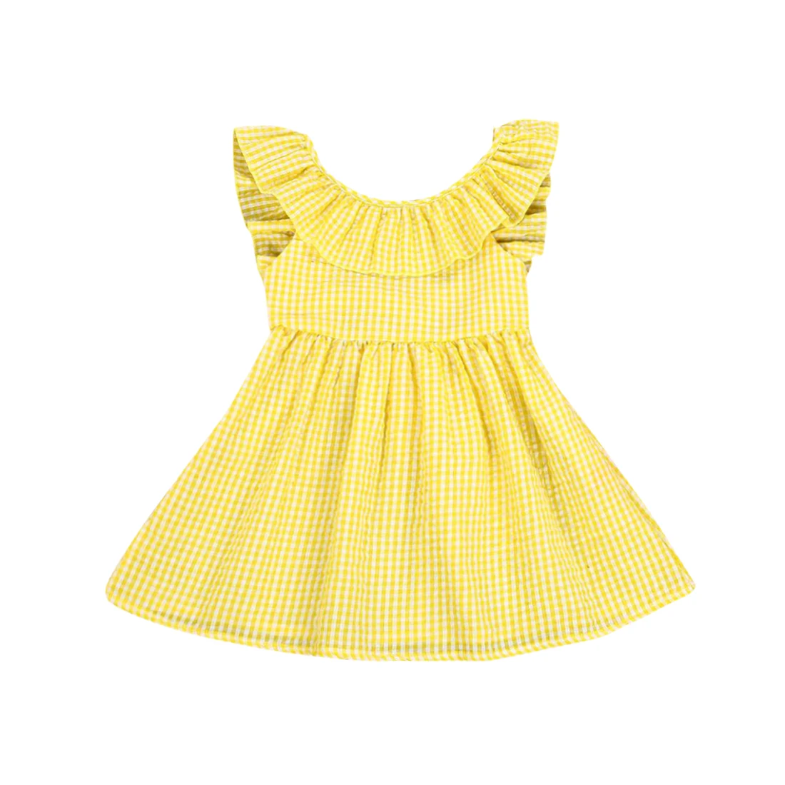 Fretty Girls Dress Kids Girl Summer Casual Clothes Dresses Plaid Backless Sleeveless Princess Party 2-6T | Детская одежда и обувь