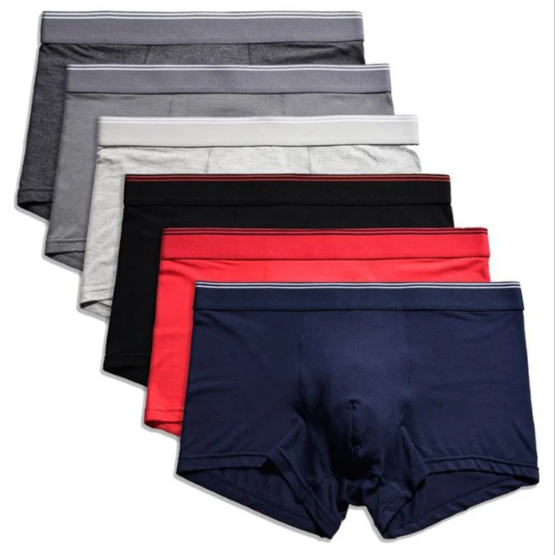 6pcs New Soft and Breathable Quality Panty Mens Mid-Waist Underpants In Plus Size S-4XL