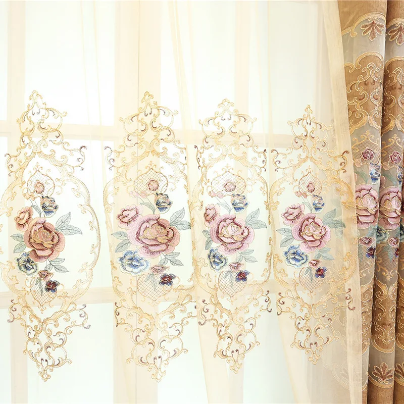 New Simple European Schneider Embroidery Shade Curtains for Living Dining Room Bedroom. | Дом и сад