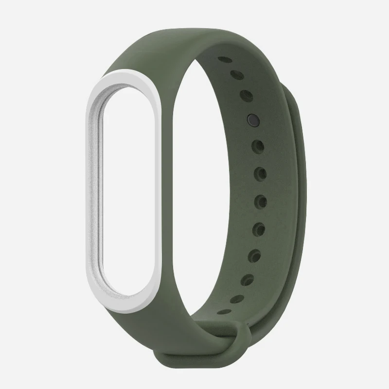 ArmyGreen-white Цветной браслет mi Band 3 4, силиконовый ремешок на запястье для Xiaomi mi Band 4, аксессуары для браслета mi band 4, сменные двухцветные ремни - Цвет: ArmyGreen-white