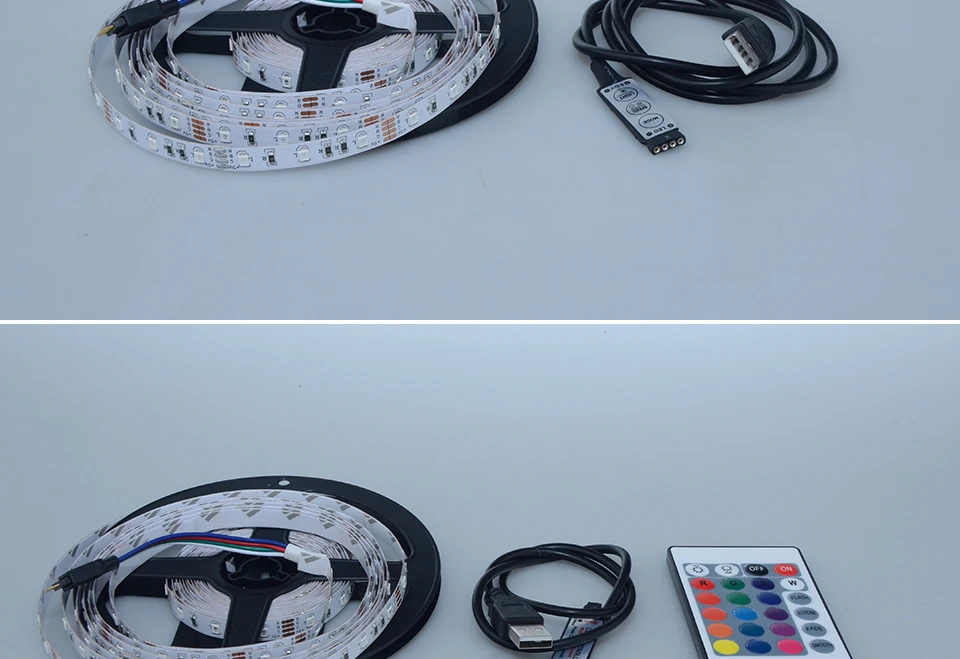 USB интерфейс RGB Светодиодные полосы света светодио дный 60 led s/m 3528 светодио дный SMD led Диодная лента HDTV Настольный ПК фоновое освещение 3 17 24 Ключ контроллер