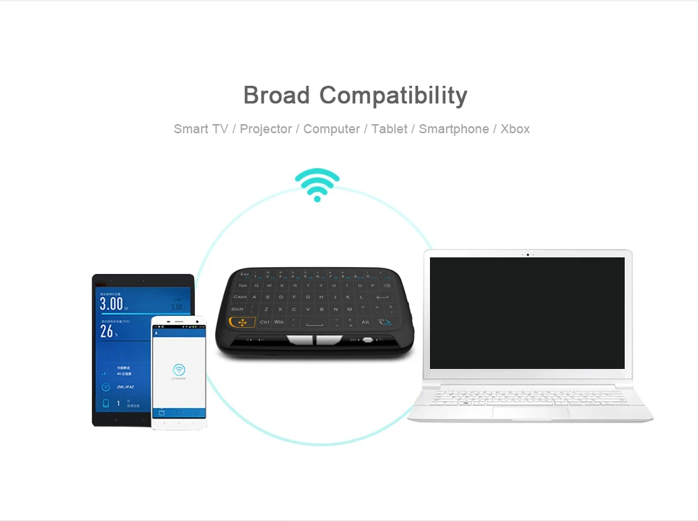 AMOBSAT H18 Mini USB 2,4 Ghz Беспроводная виртуальная клавиатура Touchpad мыши воздуха Мышь резина с Li Батарея для ПК Xbox 360 PS4 ТВ коробка