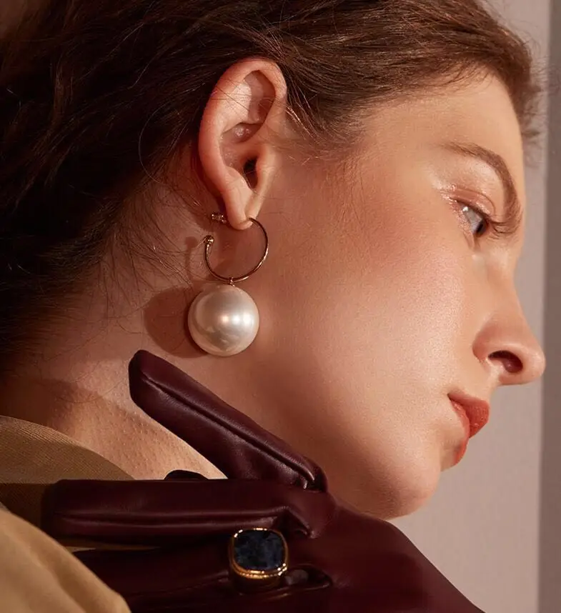 Personality creative earrings for OL girl women temperament fashion imitation pearl pendant jewelry accessories | Украшения и