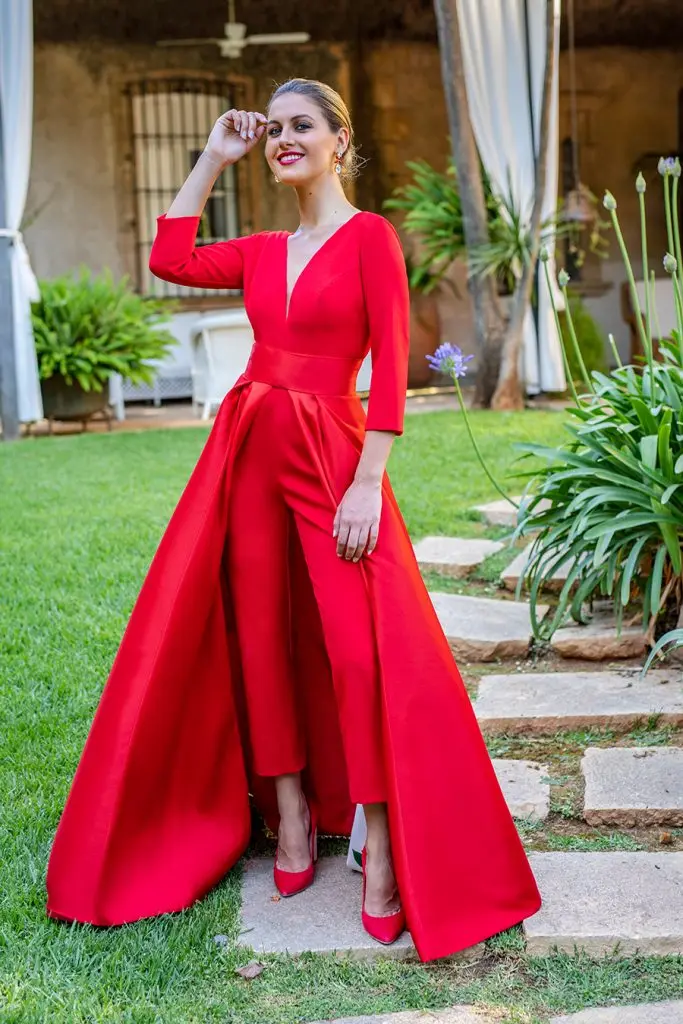 

Red Evening Dresses with Pant 2019 Occasion Dresses Middle East Prom Dresses