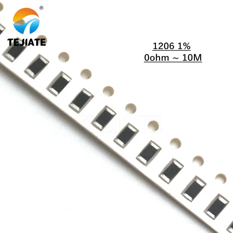 100 шт. 1206 SMD резистор 0R ~ 10 м 1/2 Вт 0 1 150 220 330 Ом к 2 К 1R 10R 100R 150R 220R 330R 470R 510R м|Резисторы| |