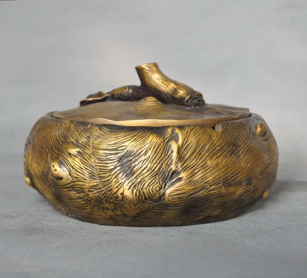 

wedding decoration 6"Old Chinese buddhism Tempel Pure bronze copper incense burner Censer