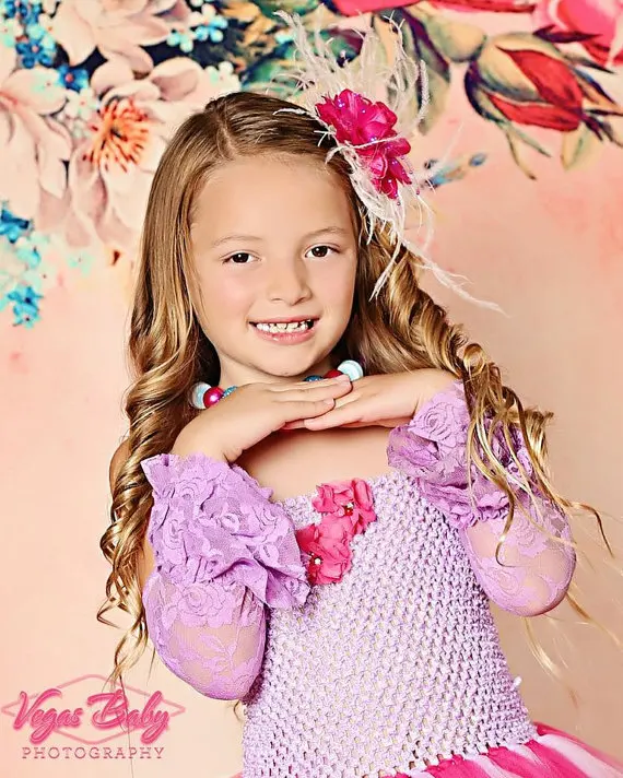 Beautiful Girl's Tutu Dress Toddler Crochet Tulle Tutus Long Ball Gown with Flowers Children Wedding Party Kids Clothes | Детская