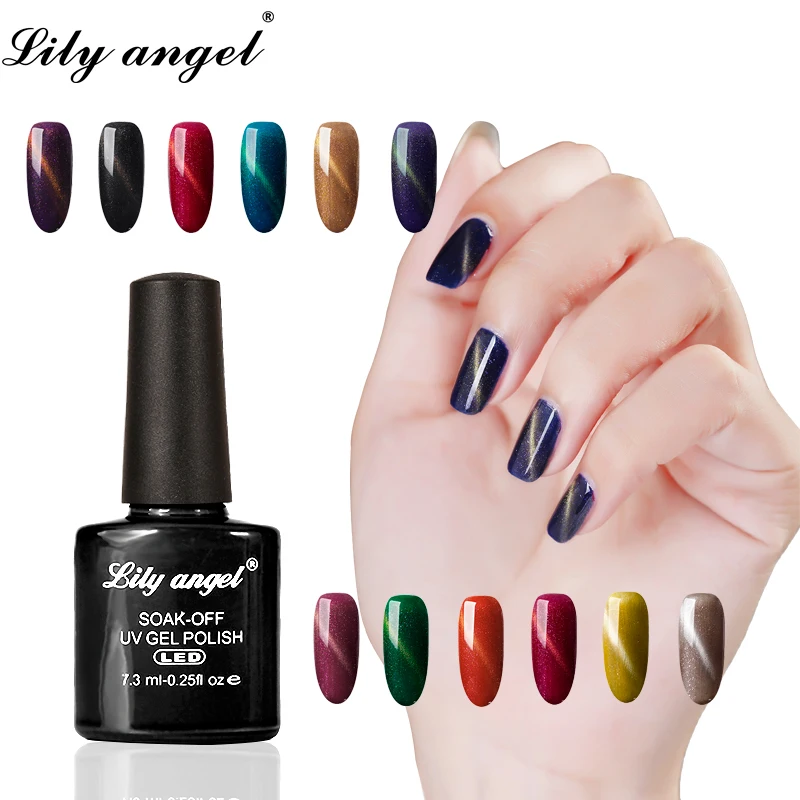 LiLy Angel Гель-лак для ногтей кошачий глаз 7,3 мл замачиваемый УФ-гель для ногтей штамповка кошачий глаз светодиодный светильник Звездный кошачий глаз клей