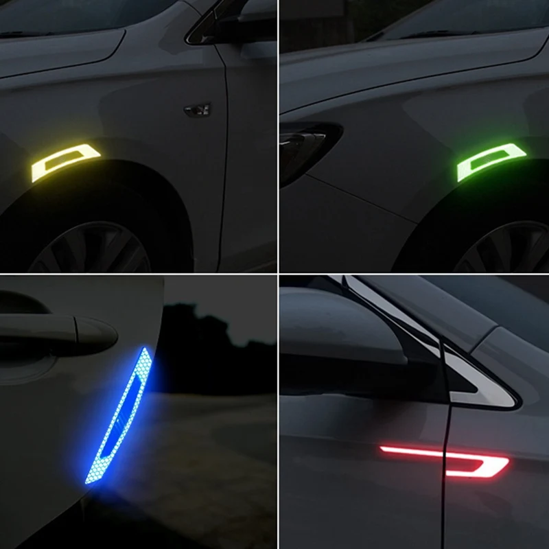 2 шт./компл. противоскользящая Светоотражающая наклейка для автомобильной двери