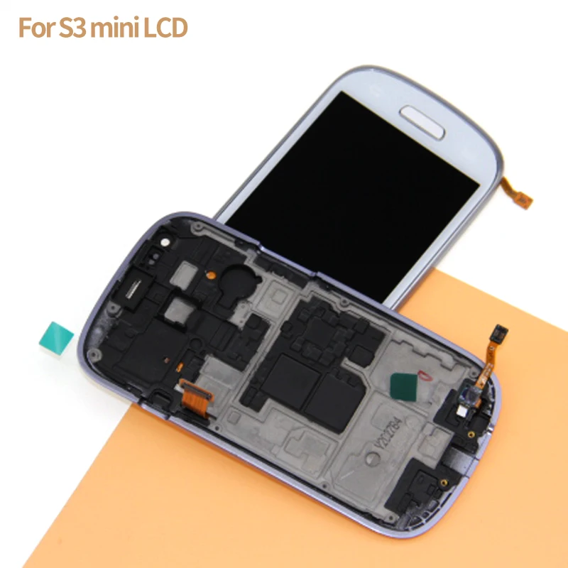 Белый Синий ЖК-дисплей для Samsung Galaxy S3 Mini i8190 с сенсорным экраном дигитайзер Рамка
