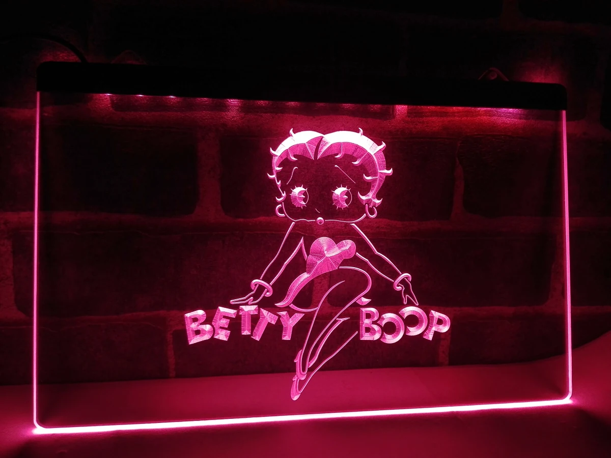 LC197 Betty Boop светодиодный неоновый светильник знак для домашнего декора|Таблички и